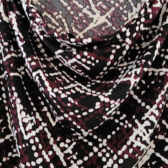 Calvin Klein Sleeveless Cowl Neck Top Black Purple Abstract Print Women PM - Picture 3 of 5